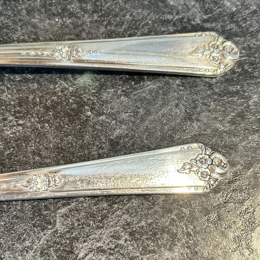 Tudor Plate 1948 SWEET BRIAR‎ Serving Spoon & Fork Flatware Oneida Community